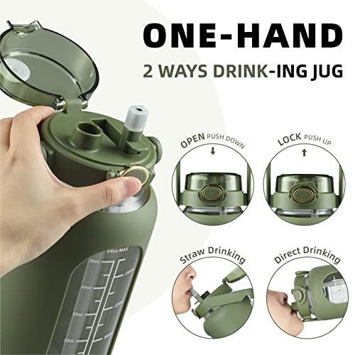 42 oz Glass Water Bottle with 2