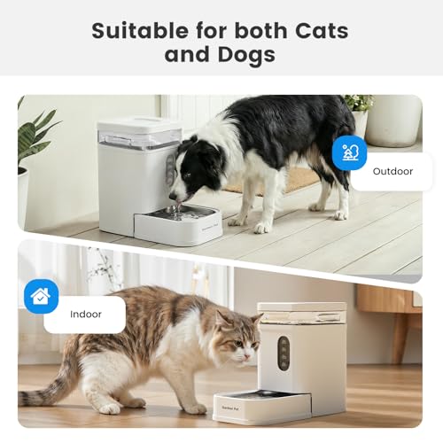 1.7 Gallon Automatic Dog Water Bowl Dispenser 6.5L Gravity Water Feeder with Stainless Steel Bowl & Maifan Stone Filter
