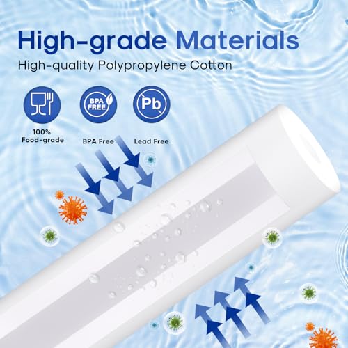 5 Micron 20" x 2.5" Whole House Sediment Water Filter Replacement Cartridge for Well Water (6 Count)