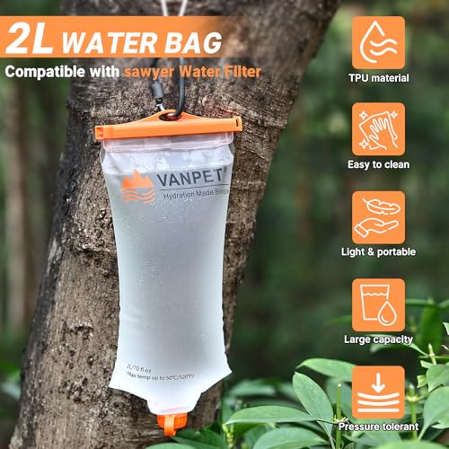 2L&1L Water Bag Compatible with Sawyer Squeeze Water Filter (2 Count)