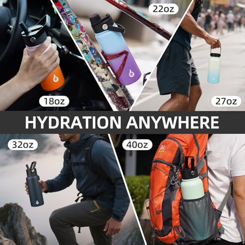 40oz Insulated Water Bottle with Straw Lid