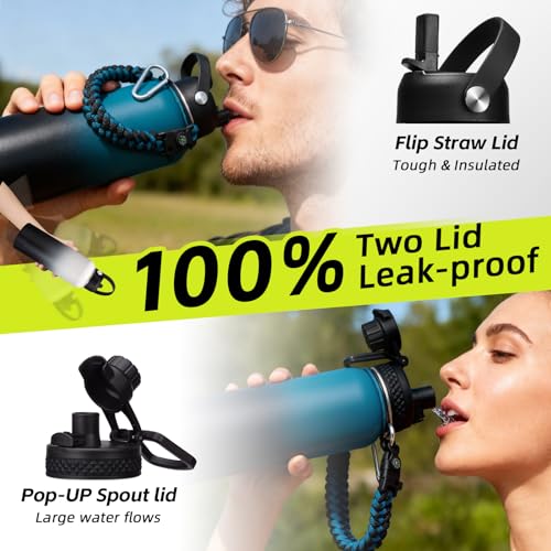 40 oz Insulated Water Bottle with Straw (9 Count)