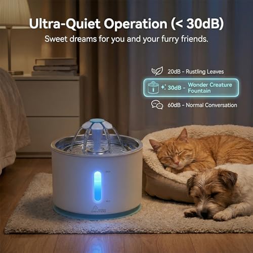 Cat Water Fountain Stainless Steel Lid with 4 Filters