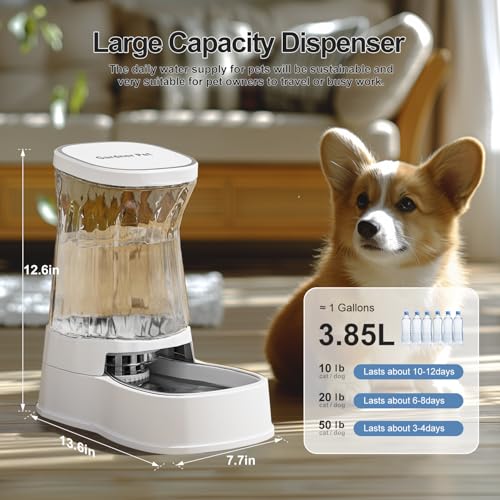 Automatic Dog Water Dispenser Gravity Stainless Steel Water Waterer Feeder