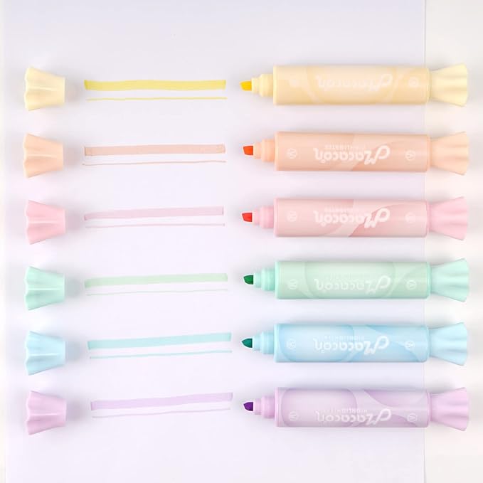 chosch 18 Pack 6 Colors Candy Shape Highlighter Daylight Fluorescent ink Highlighter for Students