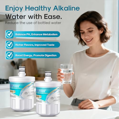 Alkaline 5231JA2002A Water Filter Replacement for LG LT500P (4 Count)