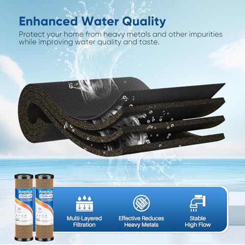 1 Micron 2.5"x10" Whole House Heavy Metal Removal Water Filter (2 Count)