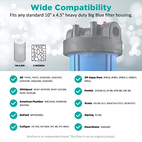 2 Stage 10" x 4.5" Whole House Water Filter Replacement (8 Count)