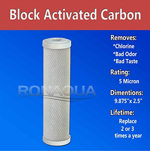 Replacement Filter for Under Sink Direct Connect One Stage Water Filtration System Block Activated Carbon Cartridge 5 Micron WELL