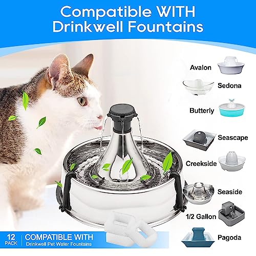 Pet Cat Water Fountain Filter Compatible with Drinkwell Filters (24 Count)