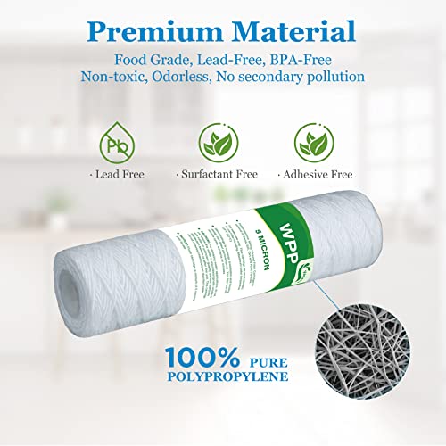5 Micron String Wound Whole House Water Filter 10" x 2.5" (6 Count)