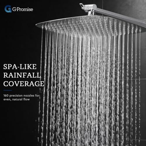 All Metal 14" Rain Shower Head with Handheld for Bathroom Upgrade