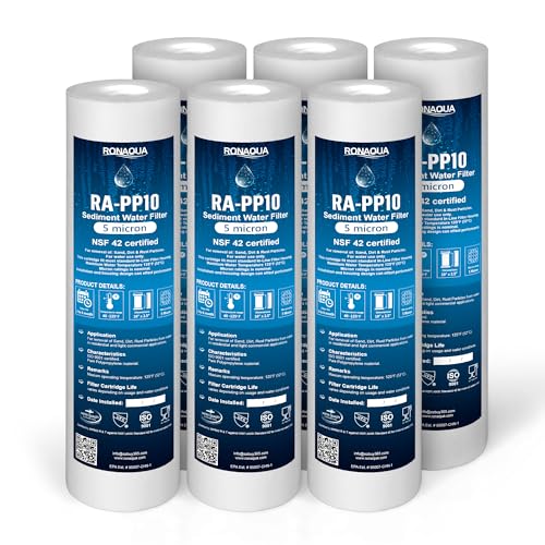 5 Micron Sediment Water Filter Cartridge 10"x2.5" (6 Count)