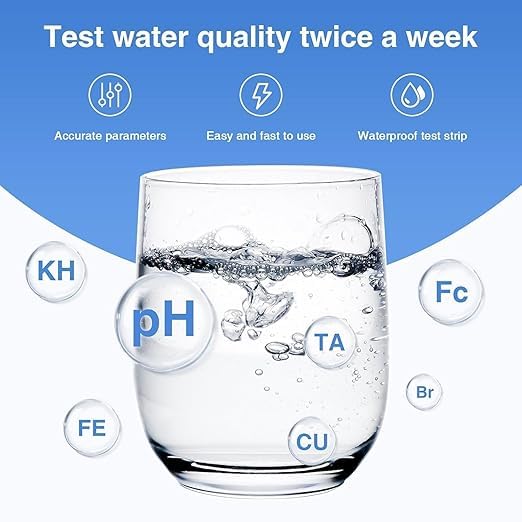 16-in-1 Drinking Water Test Strips, 50 PCS - Home Testing Kit for Tap & Well Water | Lead, Nitrate, Chlorine, Iron, Manganese, pH, Hardness, Mercury, Fluoride Detection (50 Count)