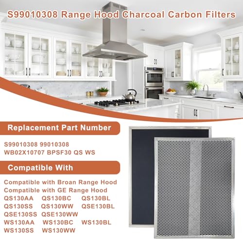 S99010308 Range Hood Charcoal Filters for Broan NuTone 30“ Range Hood (2 Count)