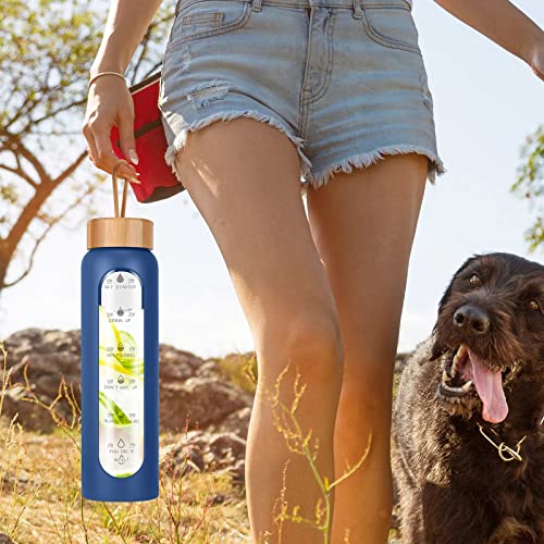 Glass Water Bottles 25 Oz with Silicone Sleeve