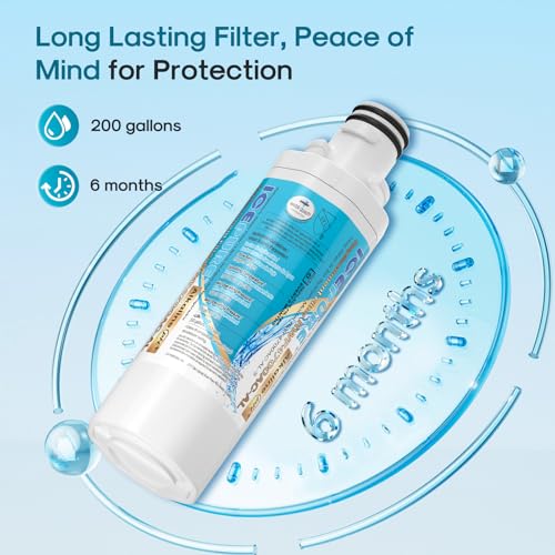 Alkaline LT1000PC Refrigerator Water Filter and Air Filter Replacement for LG LT1000P