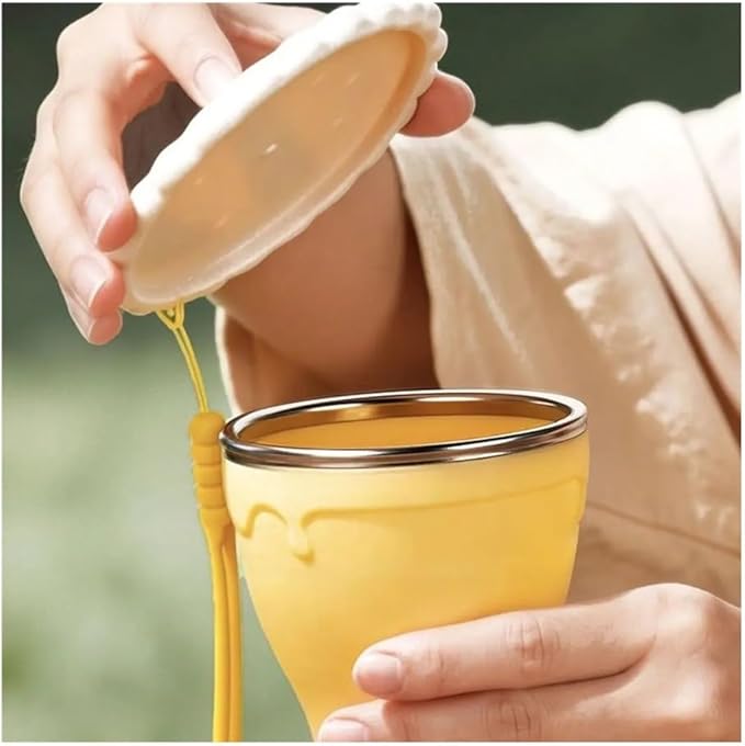 255ml Portable Silicone Foldable Coffee Cup, Scalable Mug for Travel, Kitchen and Outdoor Use(Pink)