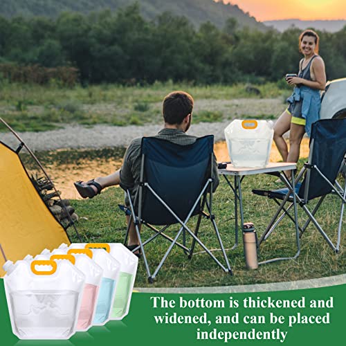 100 Pcs 1.3 Gallon Collapsible Water Storage Bag Emergency Jug Container Clear Plastic Water Bladder for Outdoor Sport Camping Hiking No Leak (100 Count)