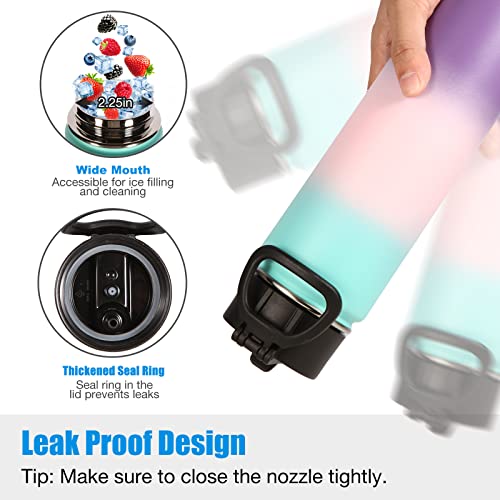 Insulated Water Bottles with Straw Bulk 4 Pack (4 Count)