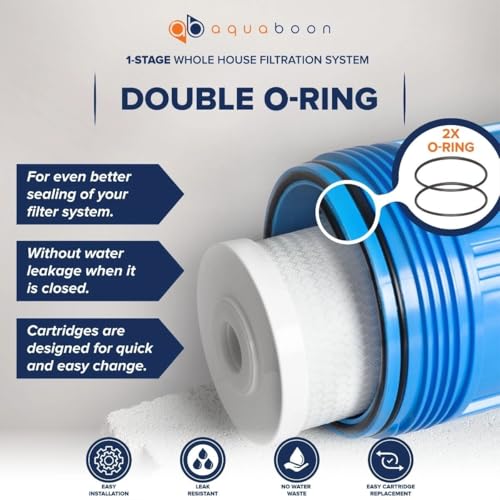 Whole House Water Filter System for Well Water with 5 Micron 20x4.5 Ganular Activated Carbon