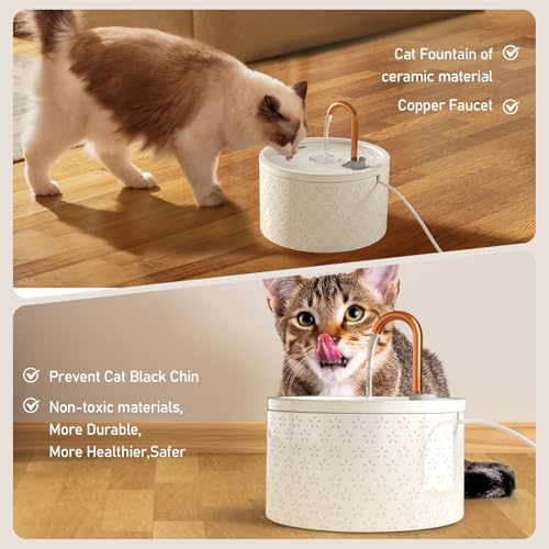 Ceramic Cat Water Fountain (71 Fl Oz)