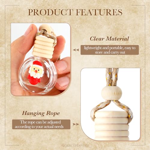 100 Pcs Hanging Car Air Freshener Car Diffuser Bottles Bulk Christmas Empty Glass Perfume Bottle Freshener Clear Diffuser Bottle Pendant for Essential Oil Fragrance Aromatherapy Bottles Ornament (100 Count)