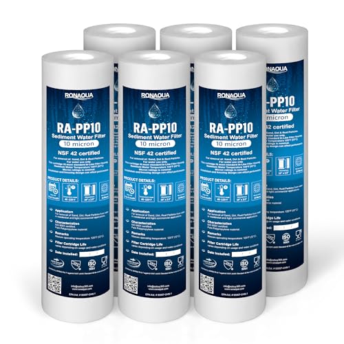 10 Micron Sediment Water Filter Cartridge 10"x2.5" (6 Count)