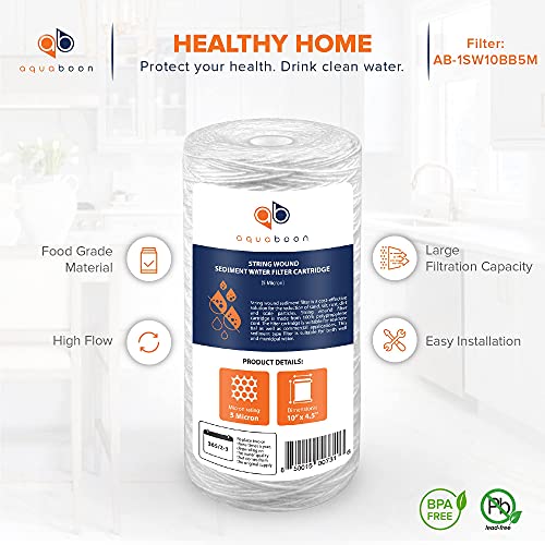 5 Micron Water Filter 10 x 4.5 inch (6 Count)