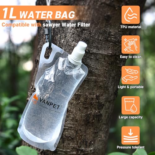 1L Hiking Collapsible Water Bottles