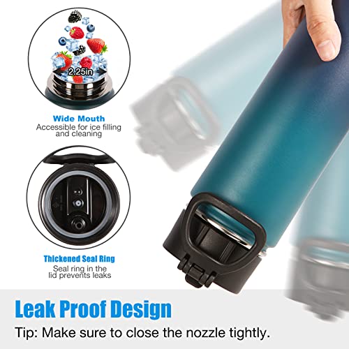 Insulated Water Bottles with Straw Bulk 4 Pack (4 Count)