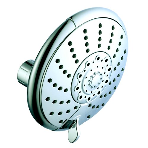 5 Inch 5 Function Dual Shower Head System with BRASS CONNECTOR and 5 Ft Stainless Steel Hose SS5459CCP