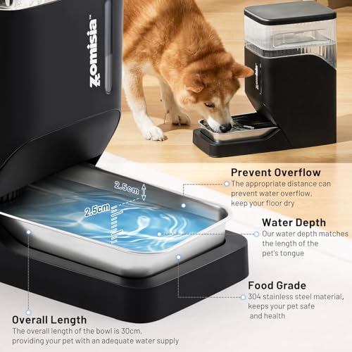 Automatic Dog Water Dispenser 11L with Stainless Steel Bowl