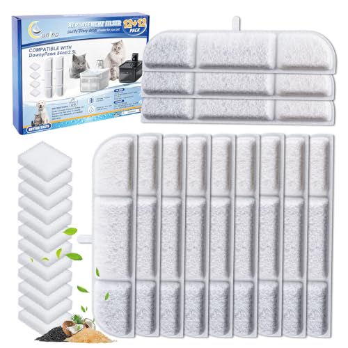 Replacement Filters Fit for DownyPaws Water Fountain 84oz (24 Count)
