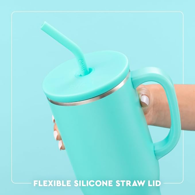 Swig Life 40oz Mega Mug, 40oz Tumbler with Handle and Straw, Extra Large Insulated Tumblers, Cup Holder Friendly Travel Mug (Secret Garden)