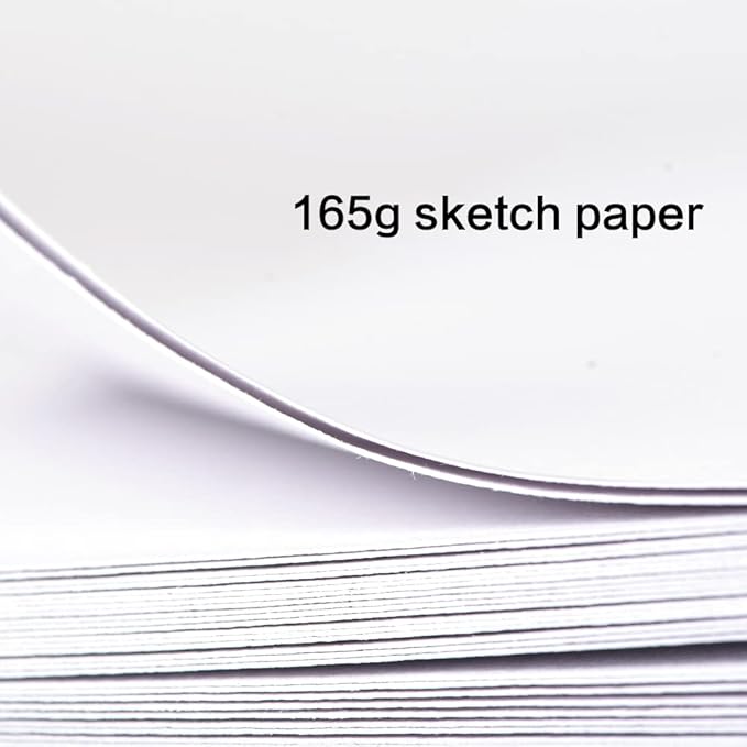 Mifuner Square 5.1x 5.1 165gsm Colored Pencil Paint Journal Hardbound 128pgs（64Sheets Front Back Cold Pressed） Travel for Colored Pencil Sketch Handmade Cloth Cover Notebook Ball Rabbit Purple
