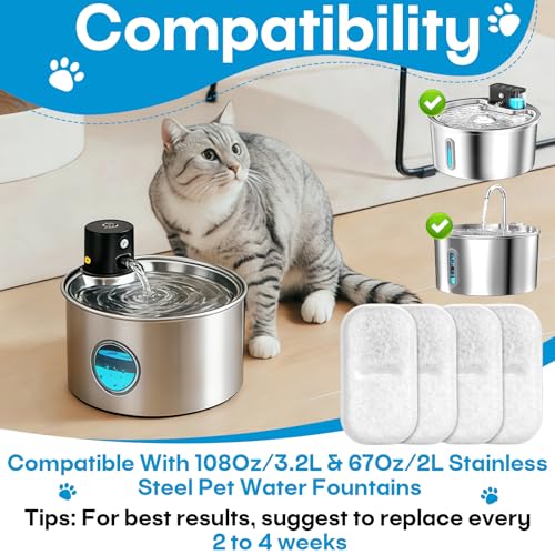 8 + 8 Pack Cat Water Filters Replacement for 108Oz (8 Count)