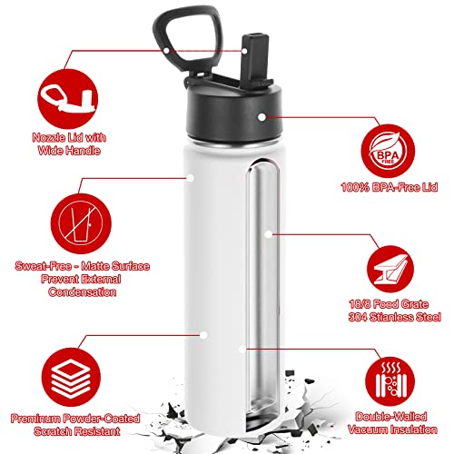 Insulated Water Bottles with Straw Bulk 8 Pack (8 Count)