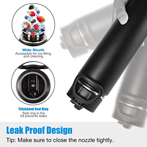 Insulated Water Bottles with Straw Bulk 2 Pack (2 Count)