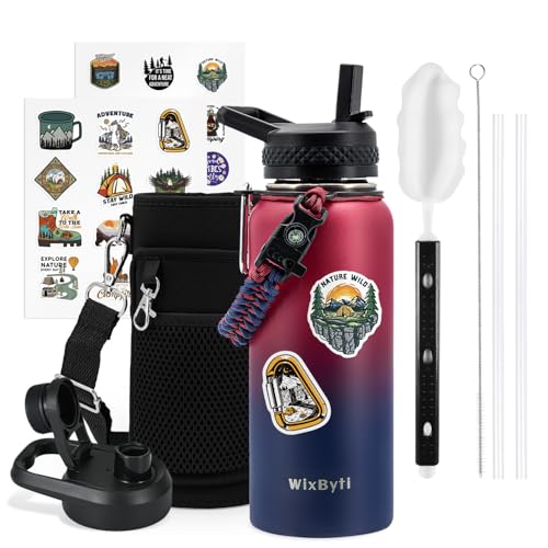 32 oz Insulated Water Bottle with Straw