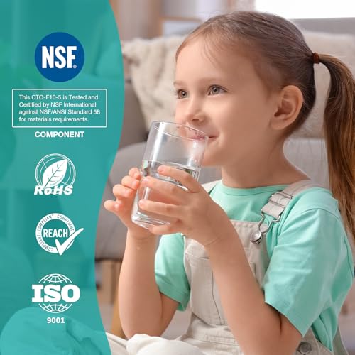 5 Micron 10" x 2.5" Whole House Carbon Sediment Water Filter Cartridge Replacement for Home Under (3 Count)