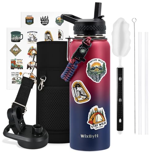 40 oz Insulated Water Bottle with Straw