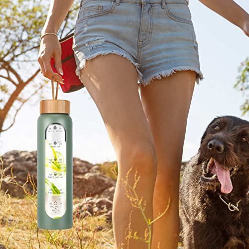 Glass Water Bottles 25 Oz with Silicone Sleeve