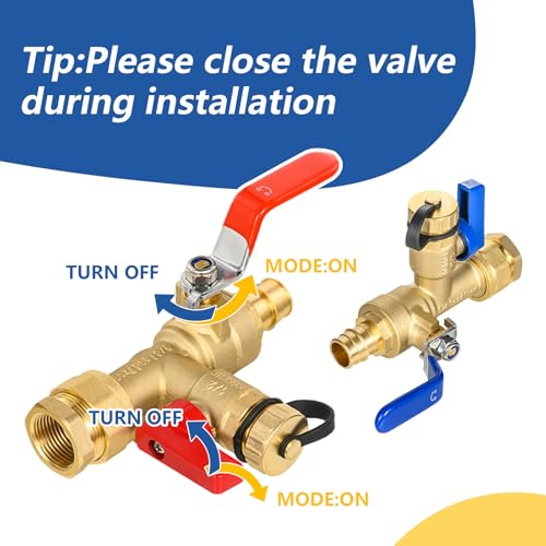 3 4 Inch GUOFIS IPS Tankless Water Heater Valve Kit with Pressure Relief Valve (10 Count)