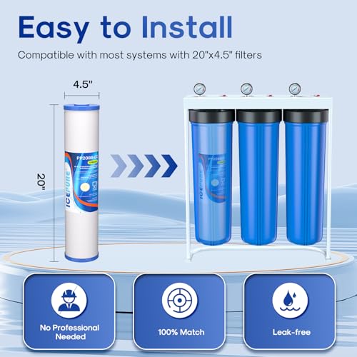 5 Micron 20" x 4.5" Whole House Sediment and Carbon Water Filter (2 Count)