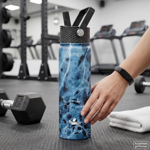 40 oz Insulated Stainless Steel Water Bottle with Straw Lid
