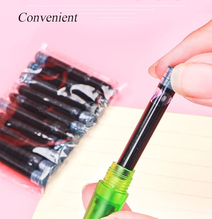 Ink Cartridges for Hongdian Fountain Pen, Set of 35 Pen Refills Ink Cartridges, 3.4 mm Bore Diameter, Brown