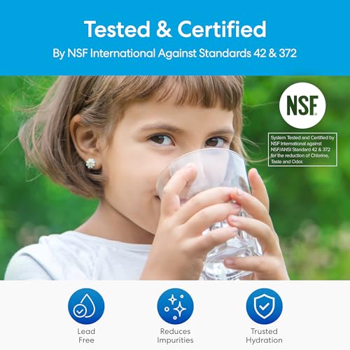 22" Under Sink Water Filter System for Kitchen & Bathroom Faucet