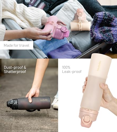 Collapsible Water Bottles with Straw for Travel