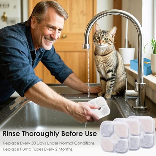 16 Pack Cat Water Fountain Filter Replacement for Catit PIXI (16 Count)